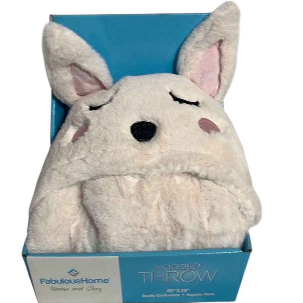 Hooded throw - Pink Bunny 50”x28”